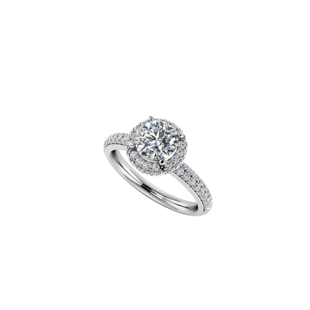 Cushion Halo Double Pavé