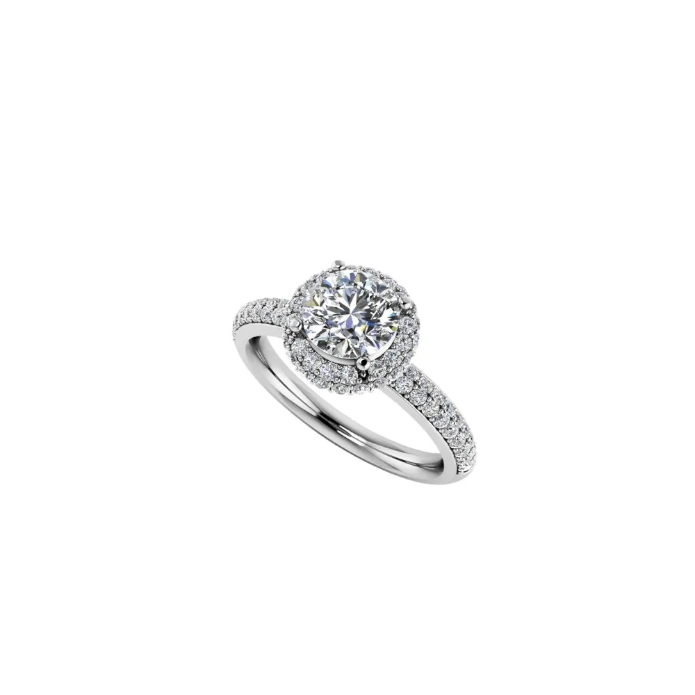Cushion Halo Double Pavé