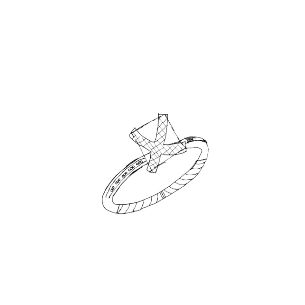 Hand drawn ring design sketch